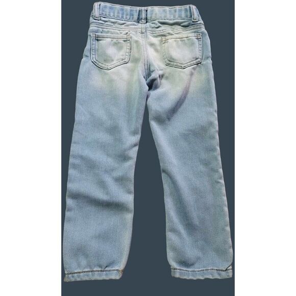 Cat and Jack Jeans 4T Girls Unicorns Adjustable Waist Blue - Picture 2 of 16